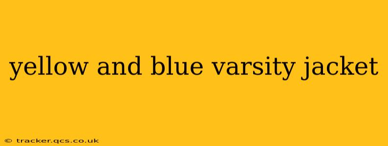 yellow and blue varsity jacket